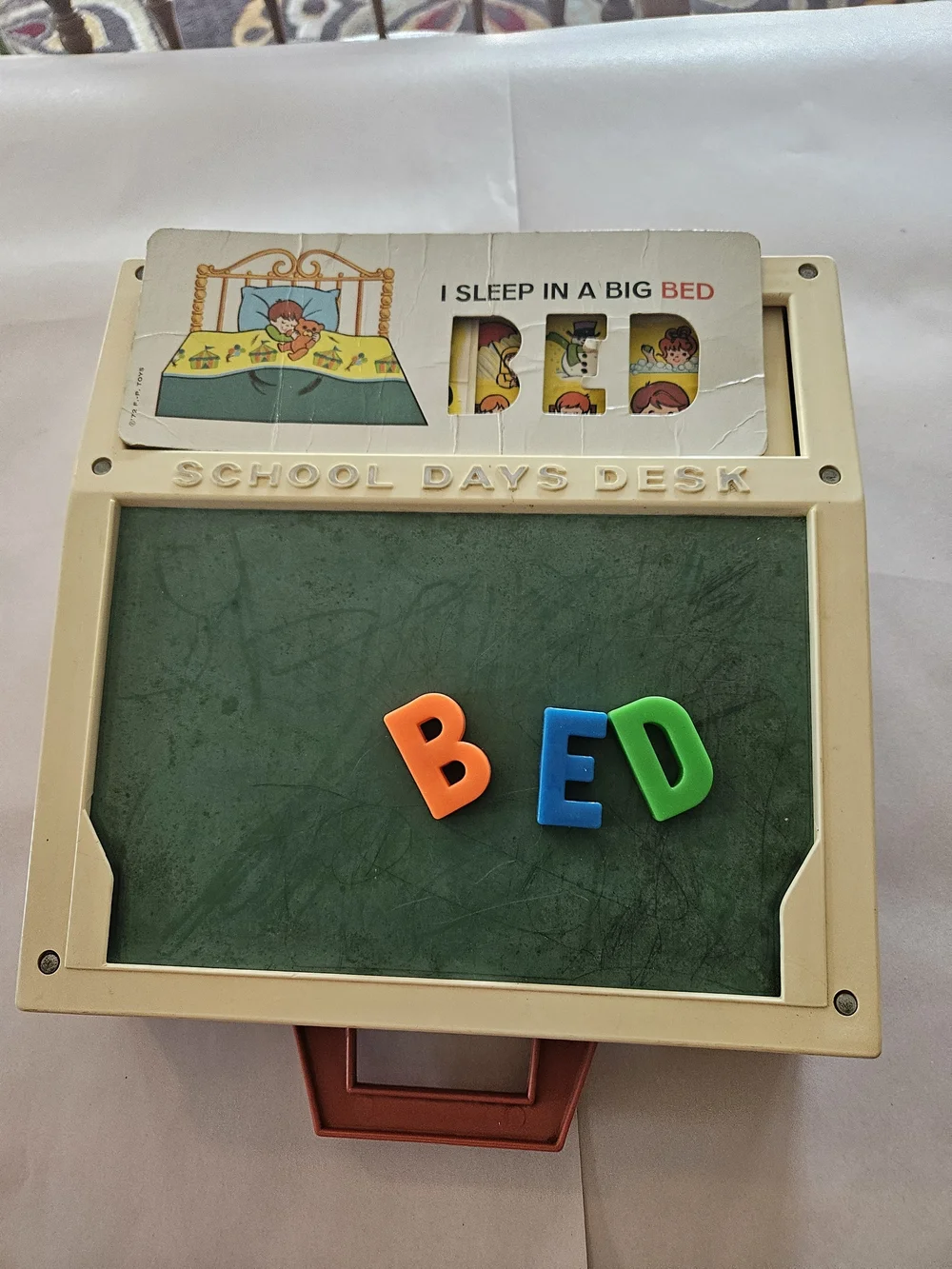 Vintage Kids Letter & Activity Board - Red and Cream